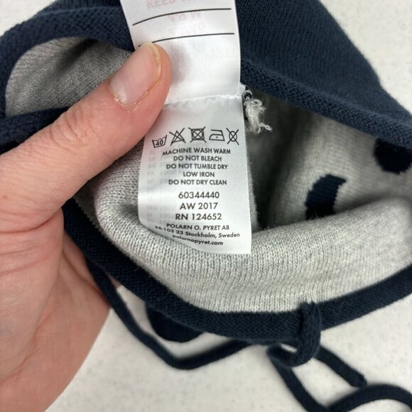 Polarn O. Pyret Navy Bear Winter Cap NWT 4-9M - Picture 6 of 8